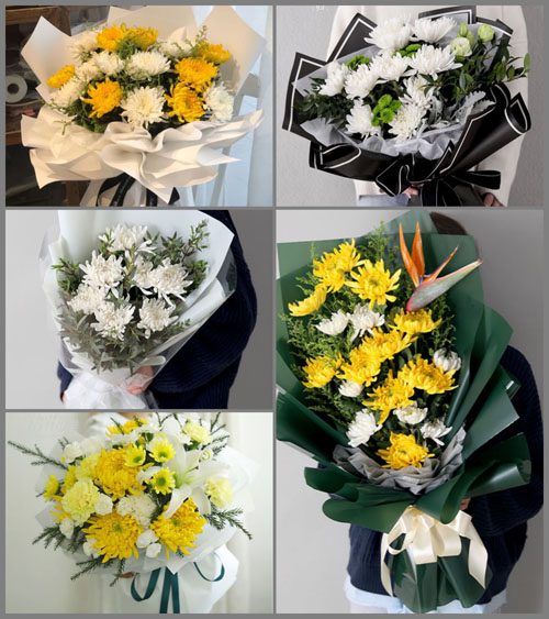 山东莱芜莱城区和庄镇啬泉村白事花束代送